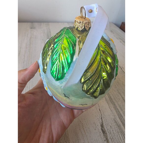 Hawaii cruise boat glass glitter ornament remember palm tree flowers unique Xmas - Picture 5 of 11